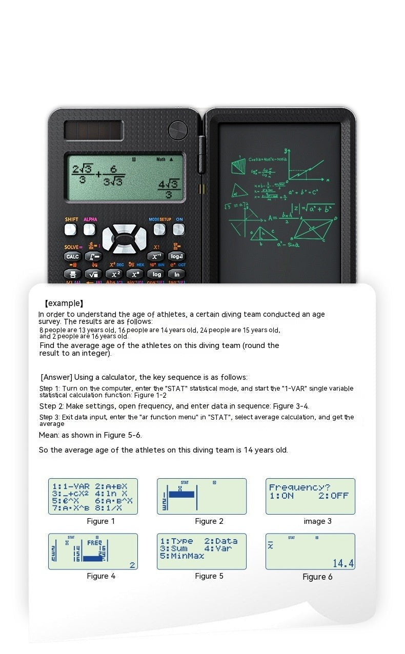 Foldable 2-in-1 Scientific Calculator with Handwriting Tablet Learning Function - Jrw solutions