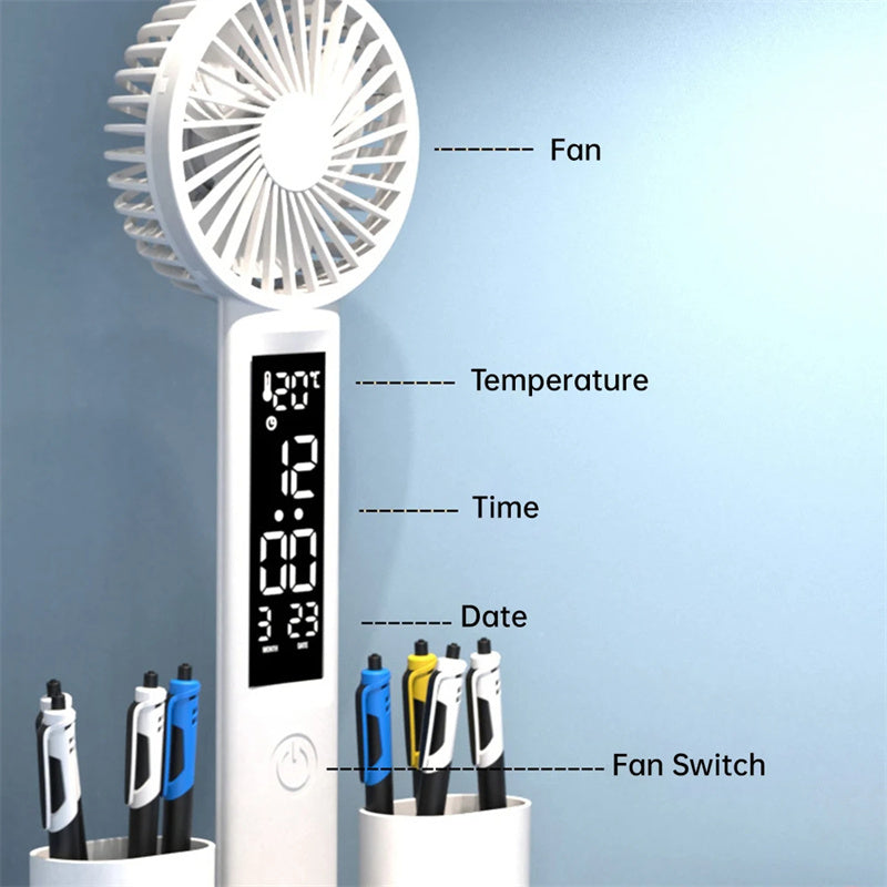 Multifunction Table Lamp LED Four-headed Folding With Fan - Jrw solutions