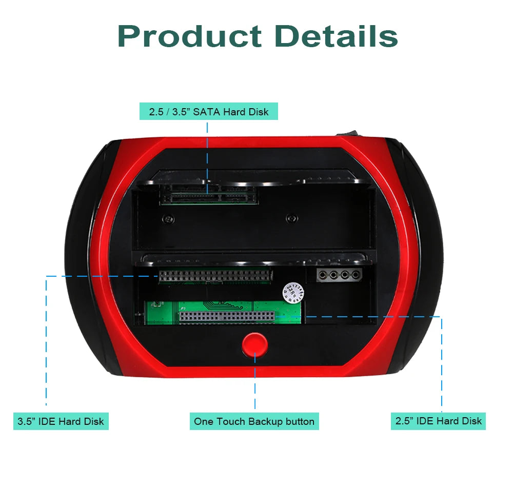 USB 2.0 Type C Dual IDE SATA External Hard Drive Docking Station - Jrw solutions