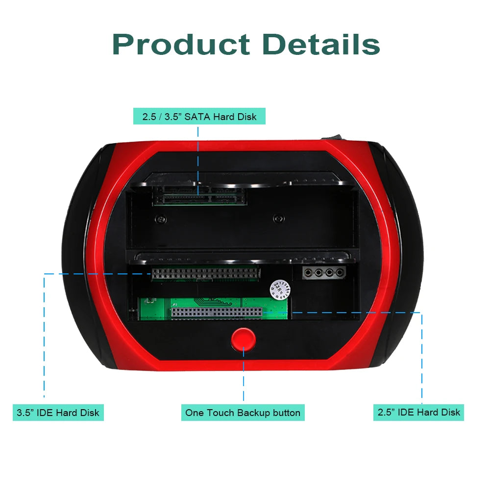 USB 2.0 Type C Dual IDE SATA External Hard Drive Docking Station - Jrw solutions