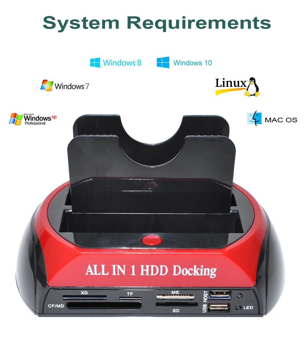 USB 2.0 Type C Dual IDE SATA External Hard Drive Docking Station - Jrw solutions