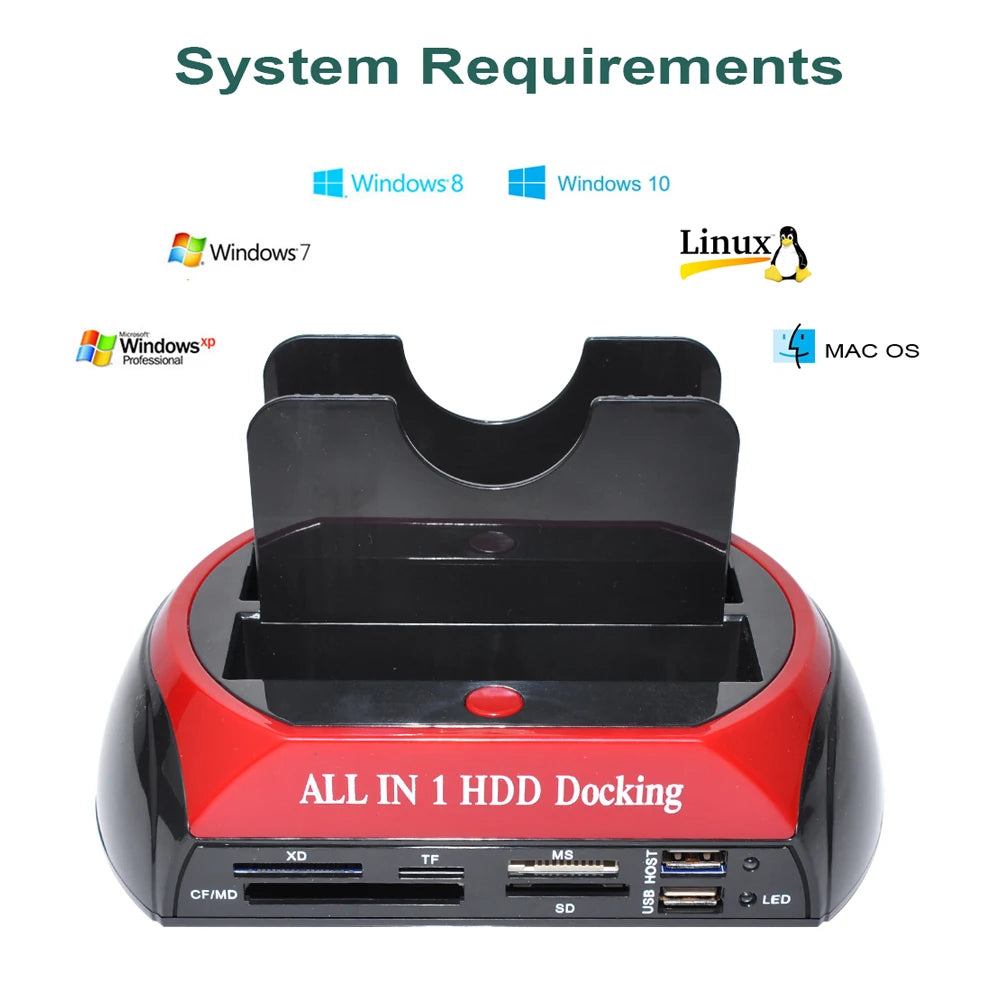 USB 2.0 Type C Dual IDE SATA External Hard Drive Docking Station - Jrw solutions