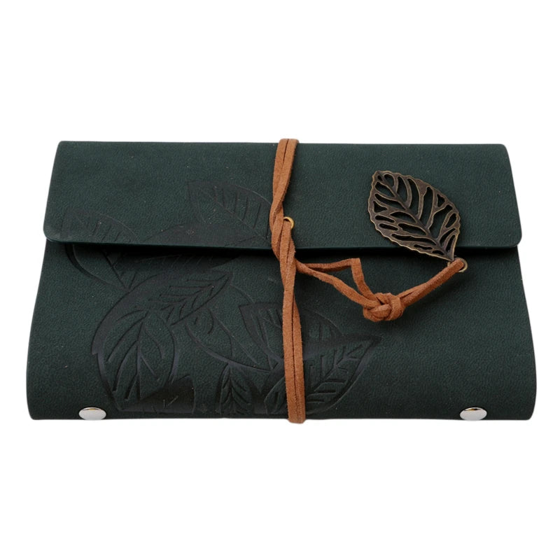 Retro Leaf PU Leather Notebook Diary - Jrw solutions