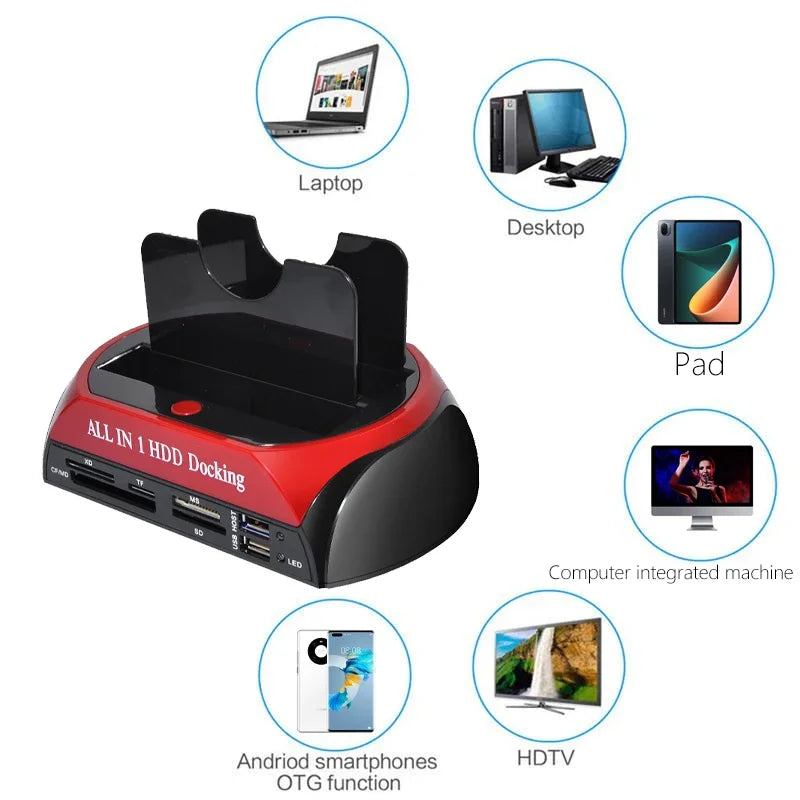 IDE Docking Station Dual Slots External Hard Disk Enclosure - Jrw solutions