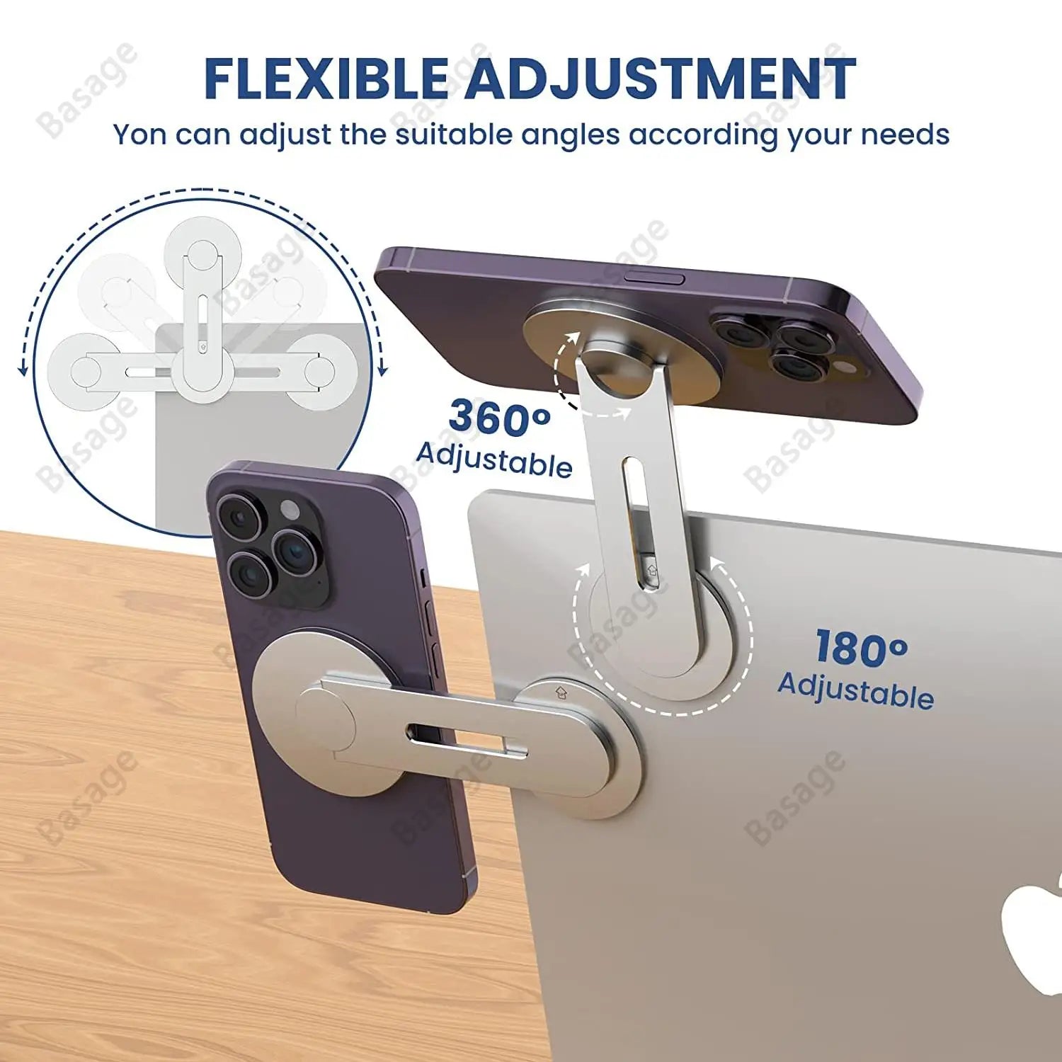 Adjustable Magnetic Phone Holder Swivels 180° for Laptops and Monitors - Jrw solutions