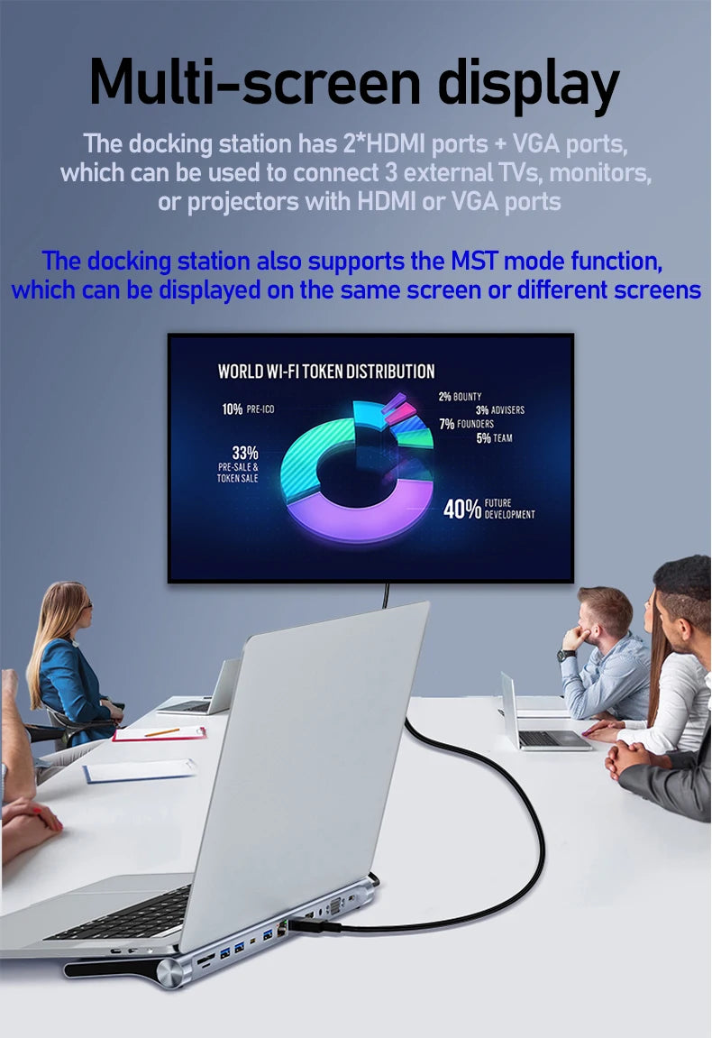 MST Hub USB-C Docking Station with Dual HDMI - Jrw solutions