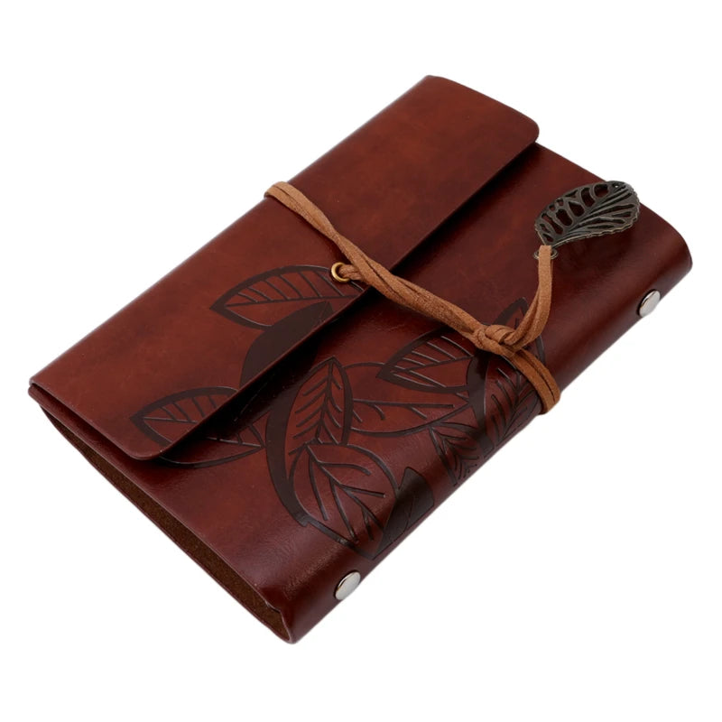 Retro Leaf PU Leather Notebook Diary - Jrw solutions