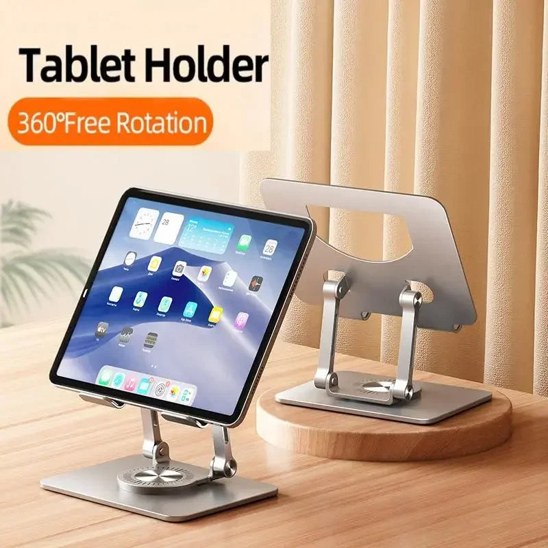 Adjustable Foldable Desktop Tablet Stand, 360° Rotatable, Compatible with 4.7-12 Inch iPad - Jrw solutions