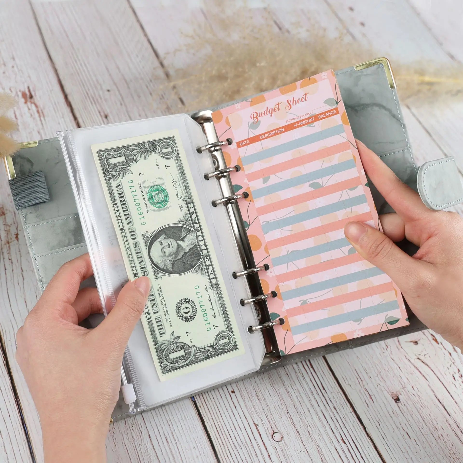 A6 Money Budget Planner Binder With Zipper Envelopes - Jrw solutions