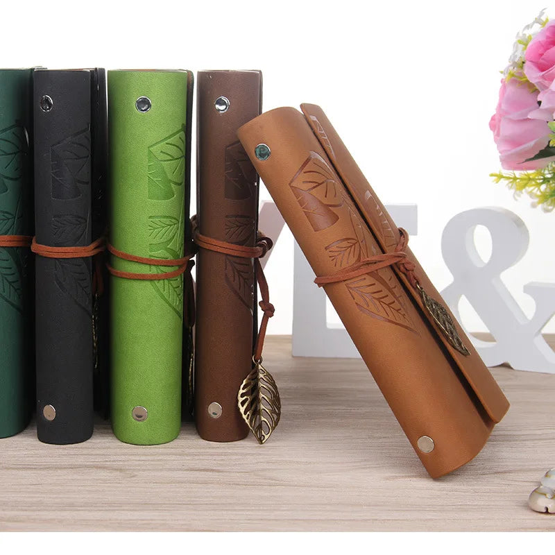 Retro Leaf PU Leather Notebook Diary - Jrw solutions