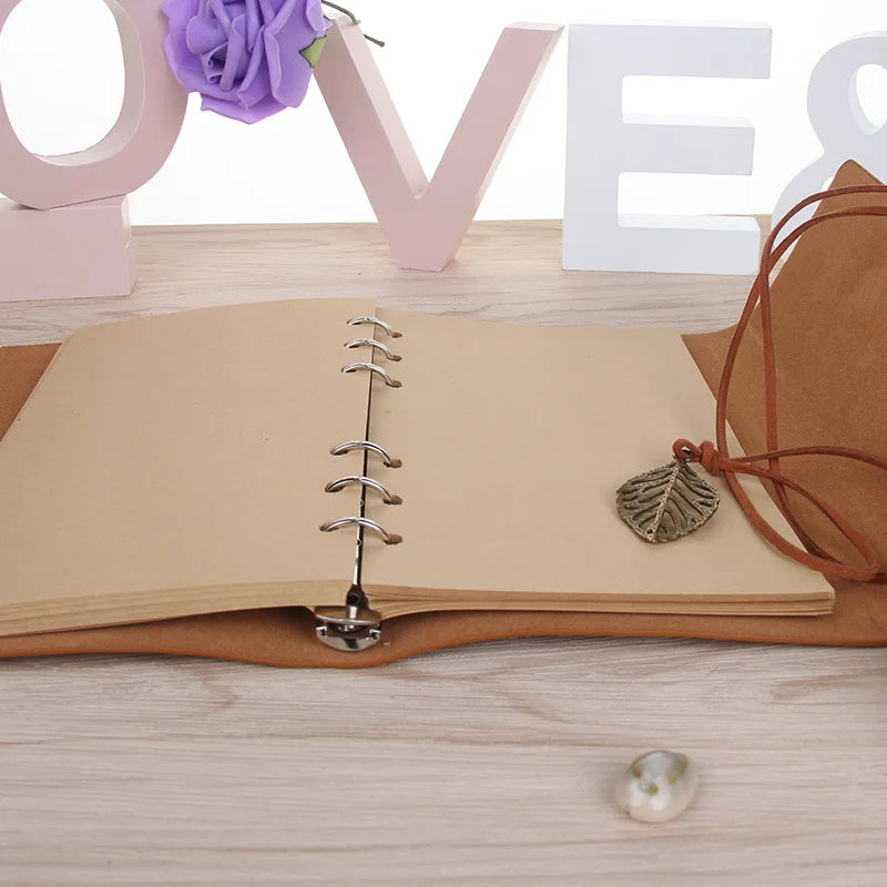 Retro Leaf PU Leather Notebook Diary - Jrw solutions